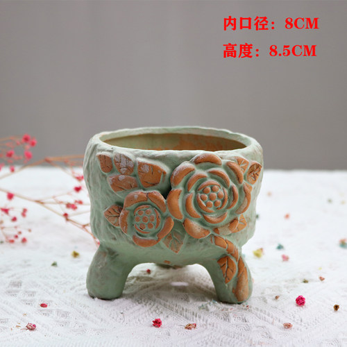 窑变多肉花盆复古做旧卡通可爱创意个性拇指控型小号乌龟陶瓷K釉 - 图2