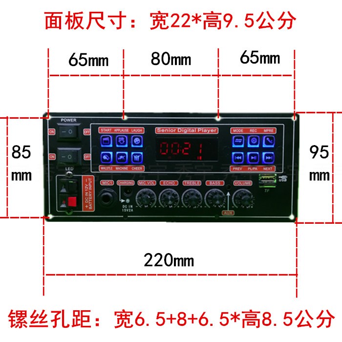 适用16151广场舞音响功放板录音蓝牙K歌双声道大功率户外电瓶音箱 - 图3