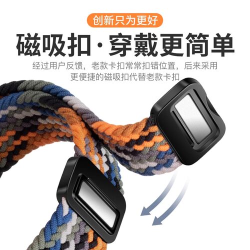 适用华为gt6/gt4/gt3手表watch5/4/gt2pro尼龙编织卡扣gt6手表带荣耀小米s5三星磁吸替换带智能配件男女运动 - 图2
