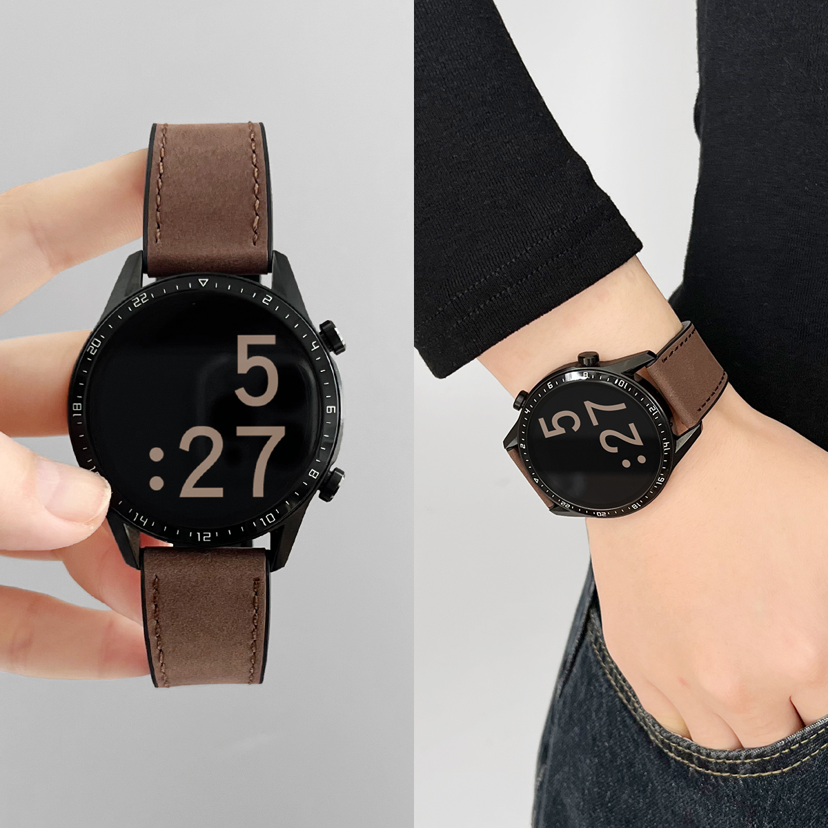 适用华为gt5表带真皮磁吸gt5pro新款女士watch5/4/3pro智能运动gt6腕表带watchgt4系列gt3/2高级感女款41专用 - 图0