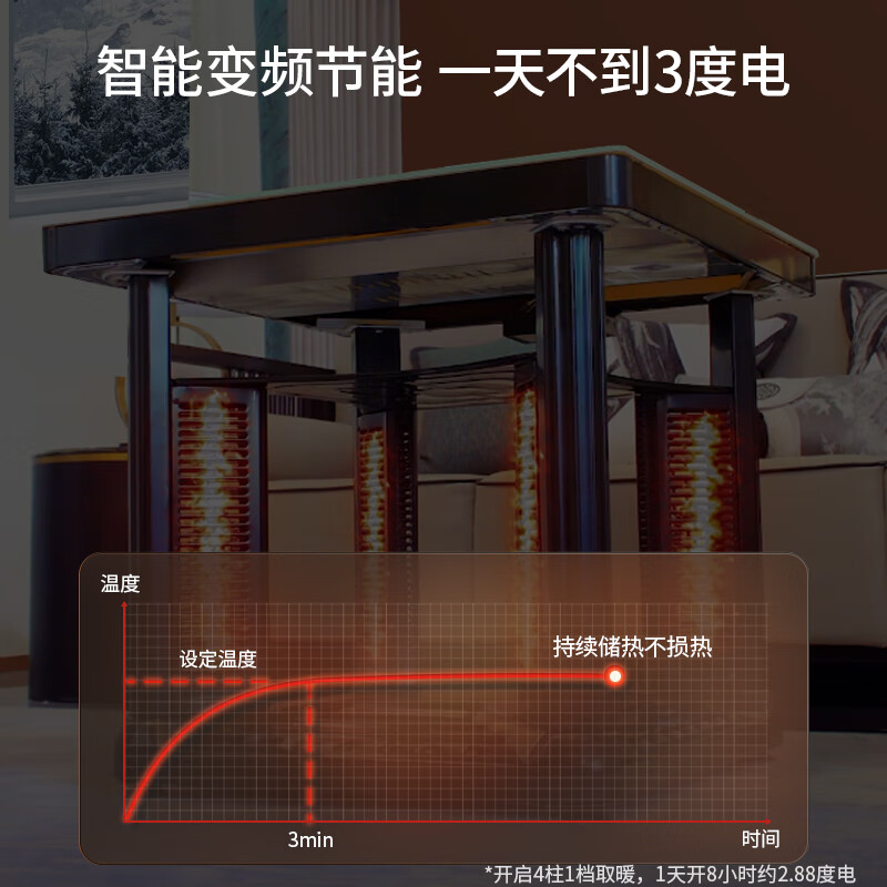 美菱取暖桌家用烤火炉茶几一体电炉 美菱千驰取暖桌