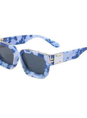 ins风网红方框墨镜男明星同款太阳镜欧美潮人复古嘻哈街拍眼镜女