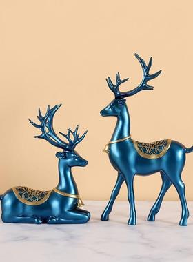 招财鹿摆件轻奢高档创意酒柜装饰品客厅办公桌面家居乔迁礼品52