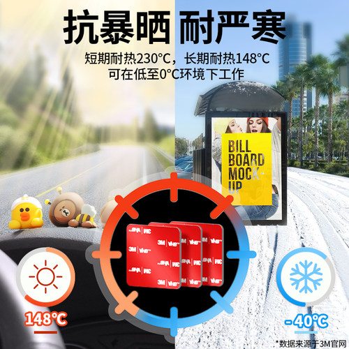 3M行车记录仪静电贴etc盯盯拍70迈小米专用固定贴粘胶双面胶背胶 - 图2
