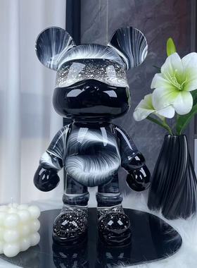 酷酷熊树脂创意摆件客厅玄关酒柜