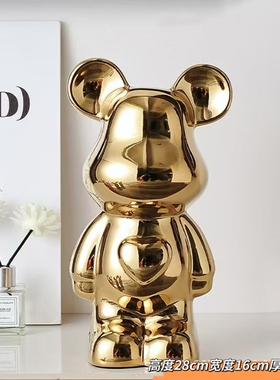 陶瓷储钱暴力熊轻奢客厅网红摆件