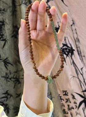 百序商行新中式库克貔貅手串晴水和田玉双圈手链男女手作国风念珠