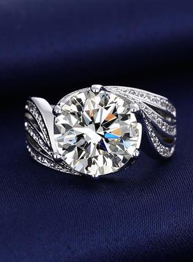 吉吉嘉选三世情缘戒指5克拉奢华钻戒鸽子蛋婚戒八心八箭镶钻女戒