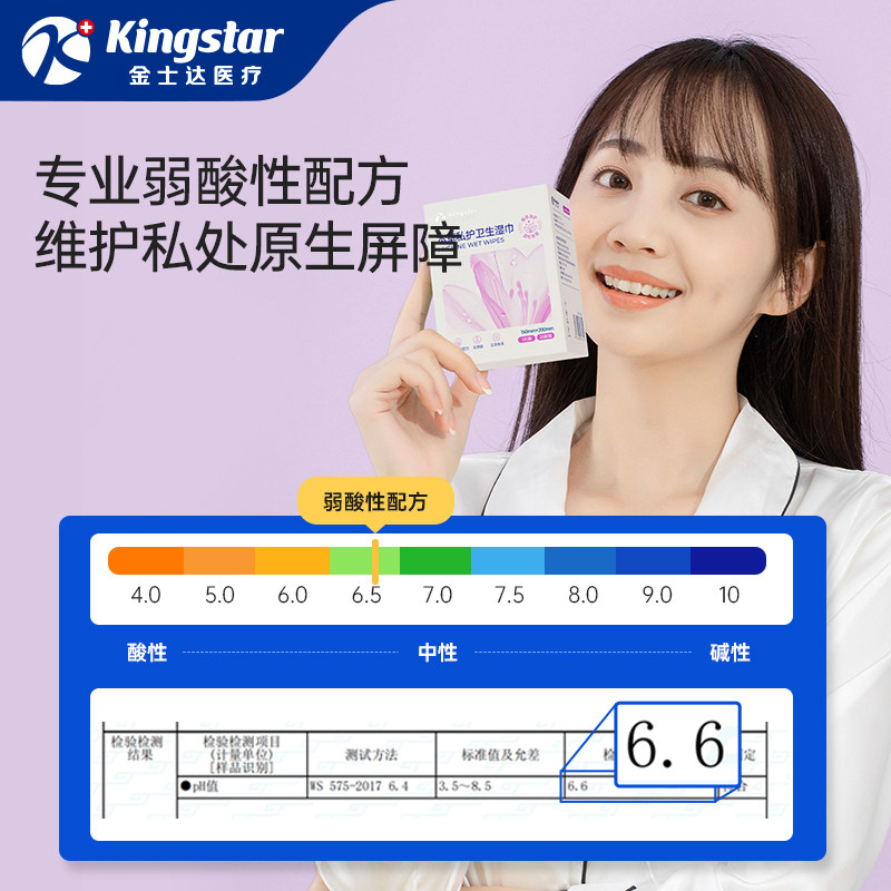 金士达私处湿巾女性经期专用卫生湿巾洁阴护理清洁湿纸巾湿厕纸