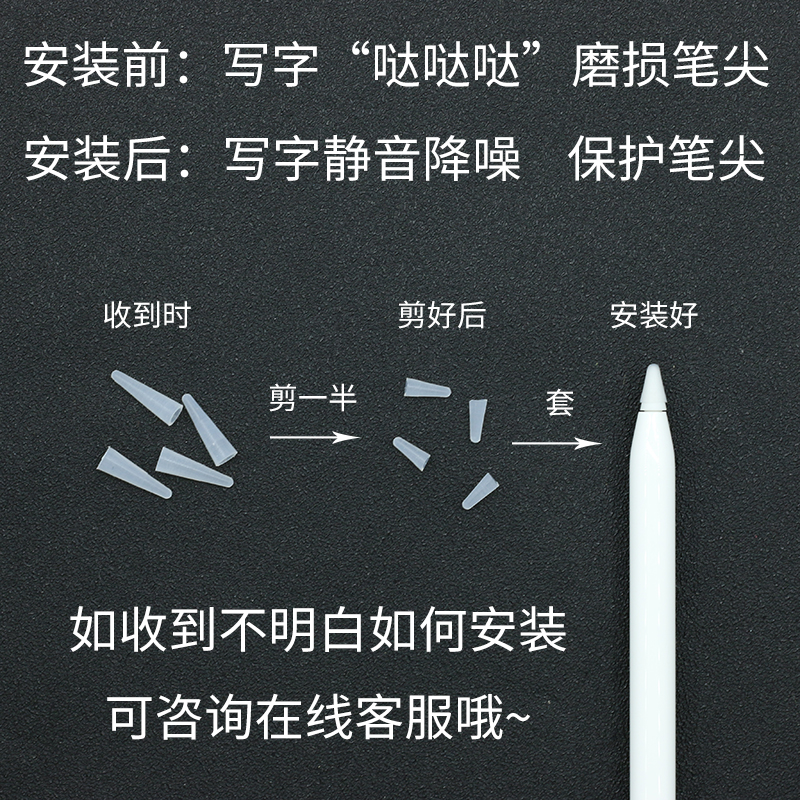 applepencil笔尖套一代1二代防滑降噪眼镜胶带隐形眼镜镊子套硅胶-图1