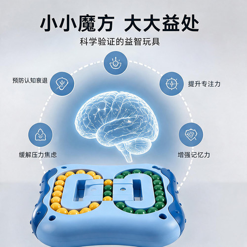 大脑思维训练玩具老年人打发时间益智神器手指旋转魔豆魔方珠预防 - 图2