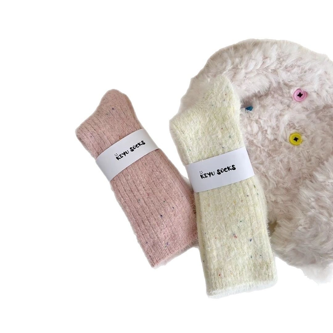 秋冬森系百搭ins风堆堆袜女时尚女加绒加厚保暖水貂绒毛茸茸袜子,淘宝优惠券,粉丝福利购,淘宝优惠卷