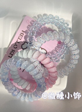 莓果冻冻冰淇淋~四叶草电话线发圈椰椰波点夏天清新百搭日常耐用