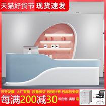 Baking Varnish Front Desk Reception Desk Brief Modern Consultation Mobile Phone Store Cashier Desk Bar Desk Beauty Hair Beauty Salon Arc Front Desk
