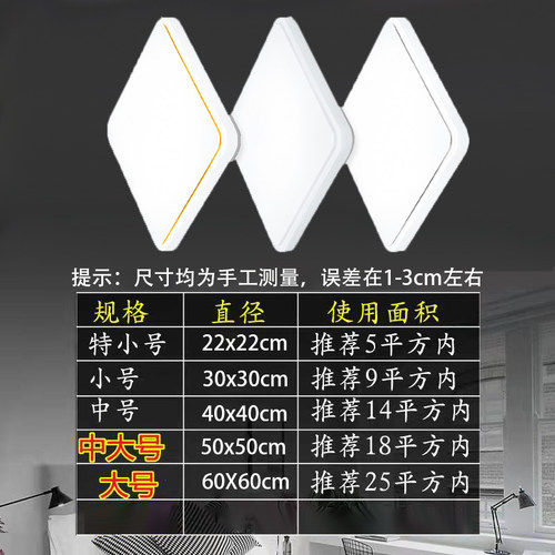 方形卧室led吸顶灯简约现代阳台厨房灯卫生间走廊过道灯具50x50cm - 图1