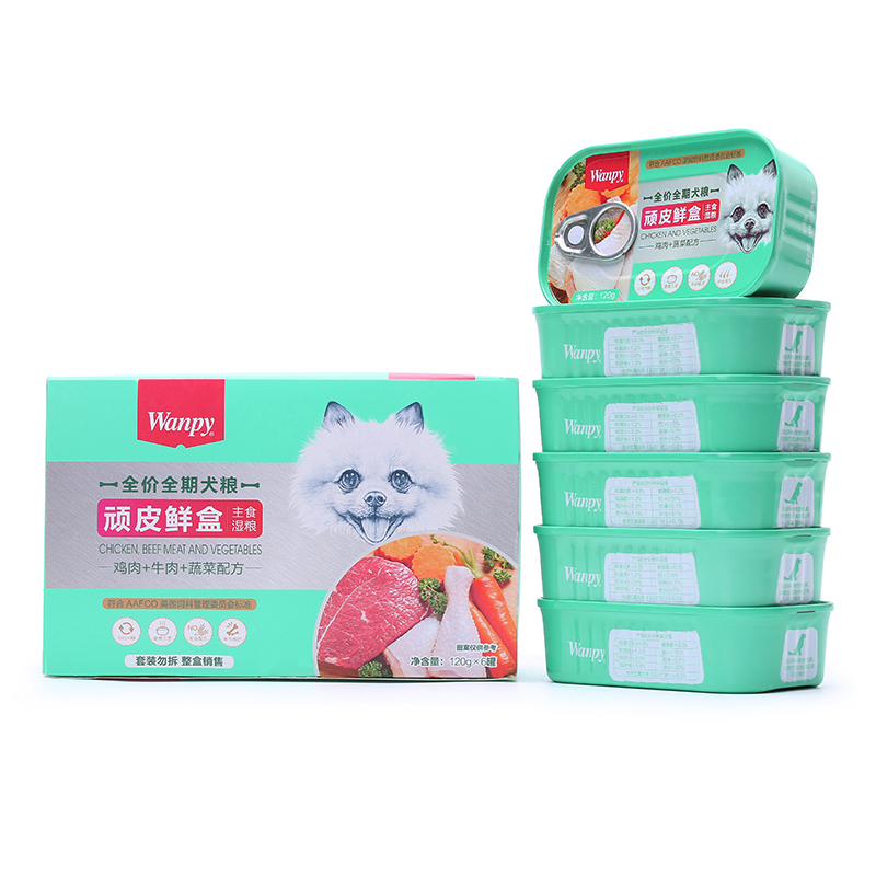 顽皮犬用鲜盒主食罐狗罐头120g*6罐狗狗湿粮拌饭宠物狗零食 - 图3