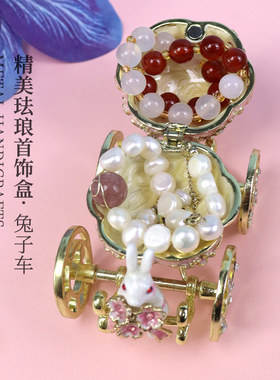 兔子马车七宝烧珐琅彩绘首饰盒