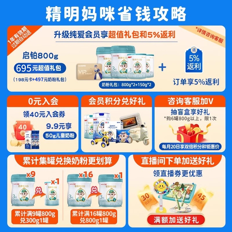 【阶段任选】宜品蓓康僖启铂婴幼儿配方羊奶粉3段2200g官网正品