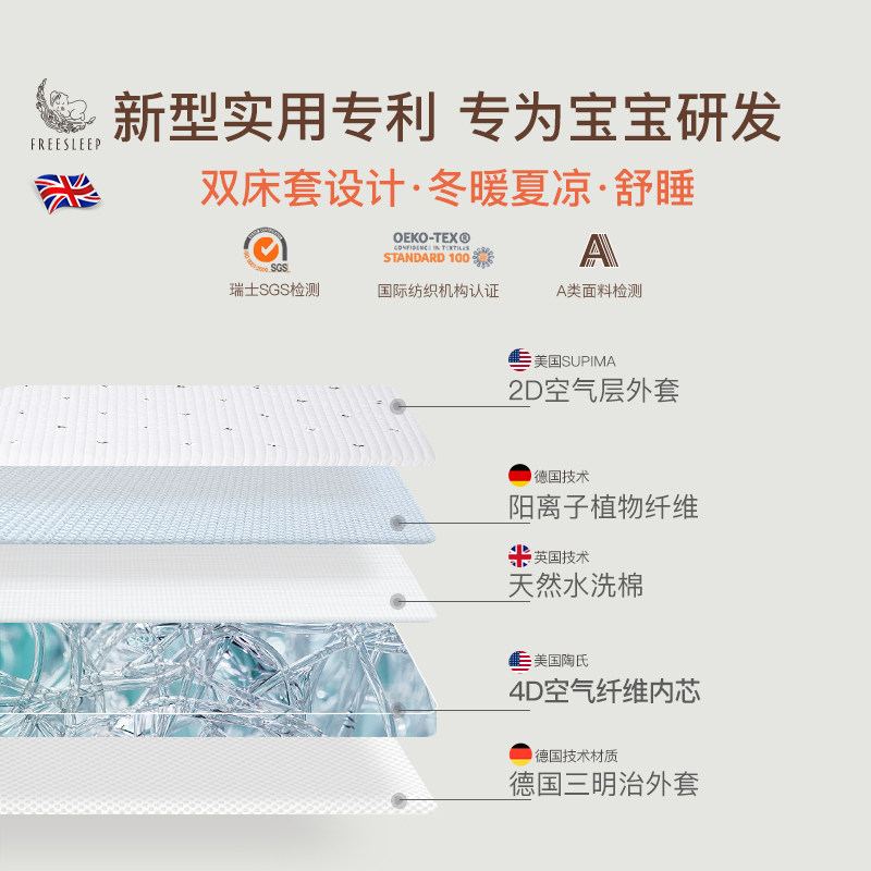 4d婴儿床垫空气纤维儿童新生宝宝幼儿园专用A类母婴级褥子垫拼接,淘宝优惠券,粉丝福利购,淘宝优惠卷