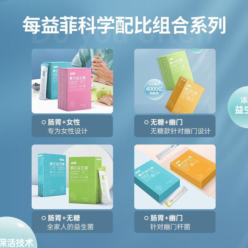 每益菲复合益生菌大人女性粉益生元 每益菲益生菌