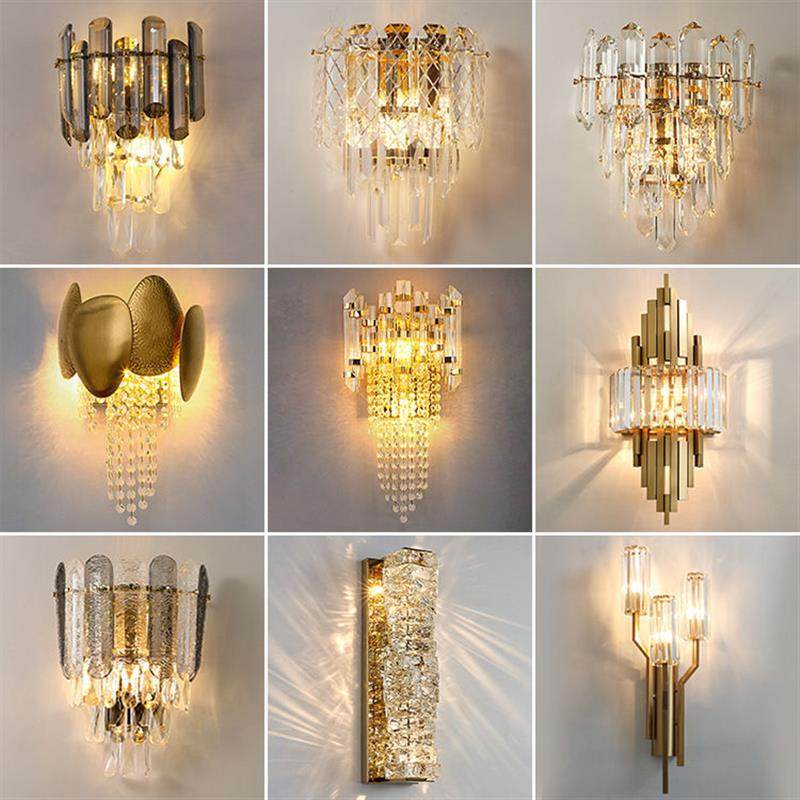 法式轻奢水晶壁灯高级感卧室床头灯创意极简客厅背景墙楼梯过道灯,淘宝优惠券,粉丝福利购,淘宝优惠卷