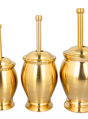 实心铜捣药罐 i捣棒蒜锤药盅擂钵捣碎罐铜盅 蒜泥器研磨罐臼