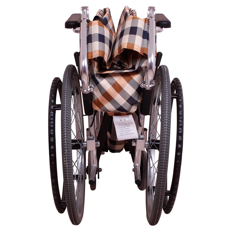 鱼跃牌轮椅车H032C舒适版 铝合金残疾老人折叠超轻便携式手动轮椅