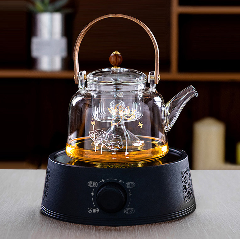 电陶炉煮茶器蒸汽全玻璃小型茶壶 tivip电器电茶炉/煮茶器/奶茶机