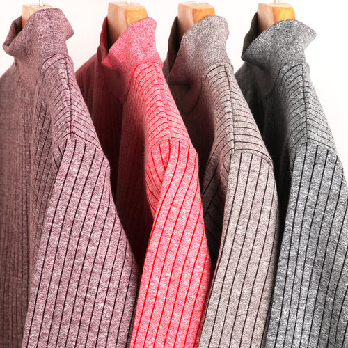 中老年人保暖内衣女士加厚三层夹棉毛衫秋衣秋裤套装宽松半高领男 - 图2