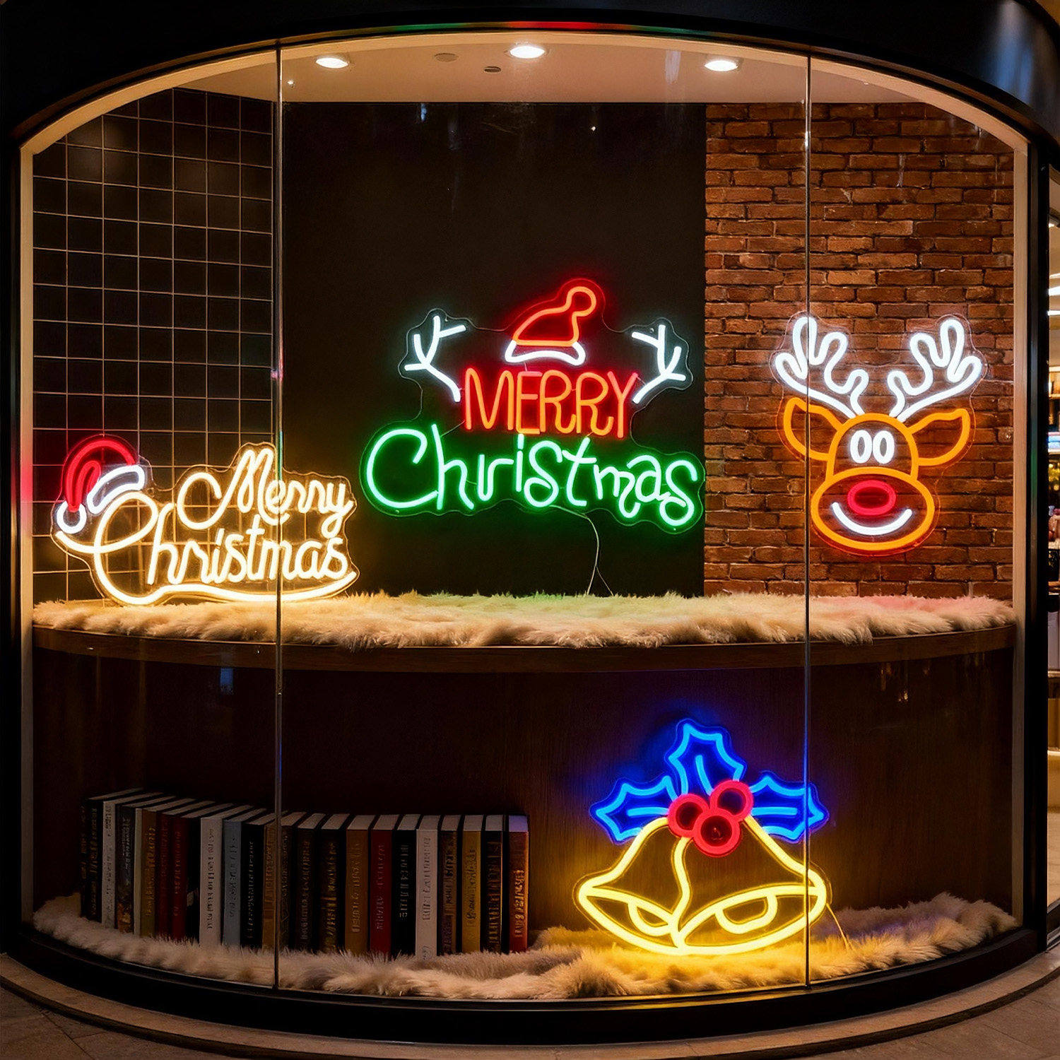 LED发光霓虹灯电竞房洞洞板装饰灯圣诞节氛围场景布置圣诞树铃铛,淘宝优惠券,粉丝福利购,淘宝优惠卷