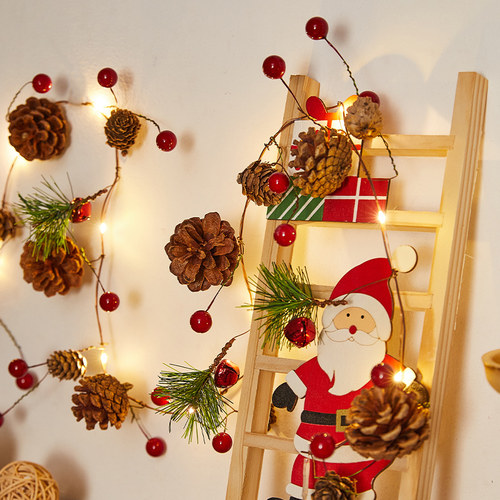 圣诞节松果灯饰彩灯串led场景布置创意小挂件挂饰摆件装扮装饰灯 - 图2