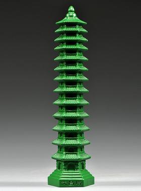 红色木雕十三层文昌塔摆件实木13工艺品文昌塔客厅玄关书房装饰层