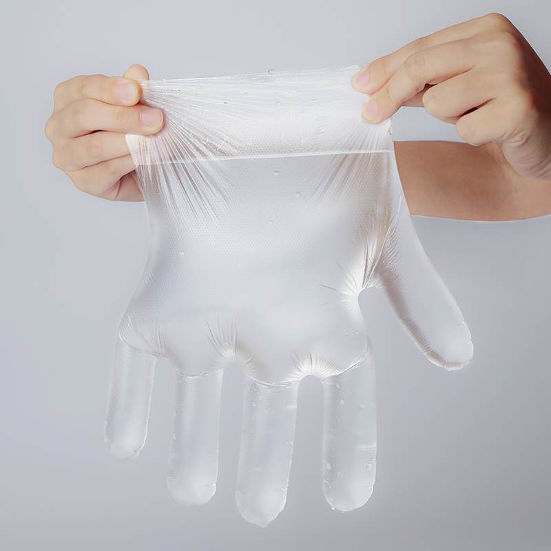 加厚防护一次性手套餐饮手膜食品吃龙虾透明塑料PE薄膜手套医家用 - 图0