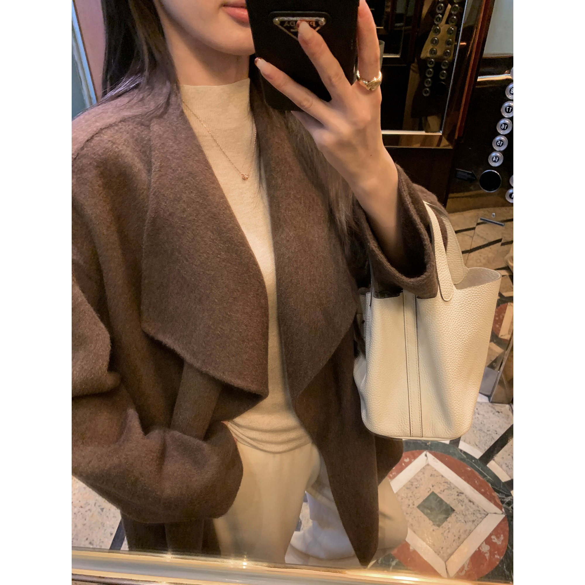 pusumede 米兰之夜 高级感收腰毛呢外套女气质羊毛双面呢短款大衣,淘宝优惠券,粉丝福利购,淘宝优惠卷