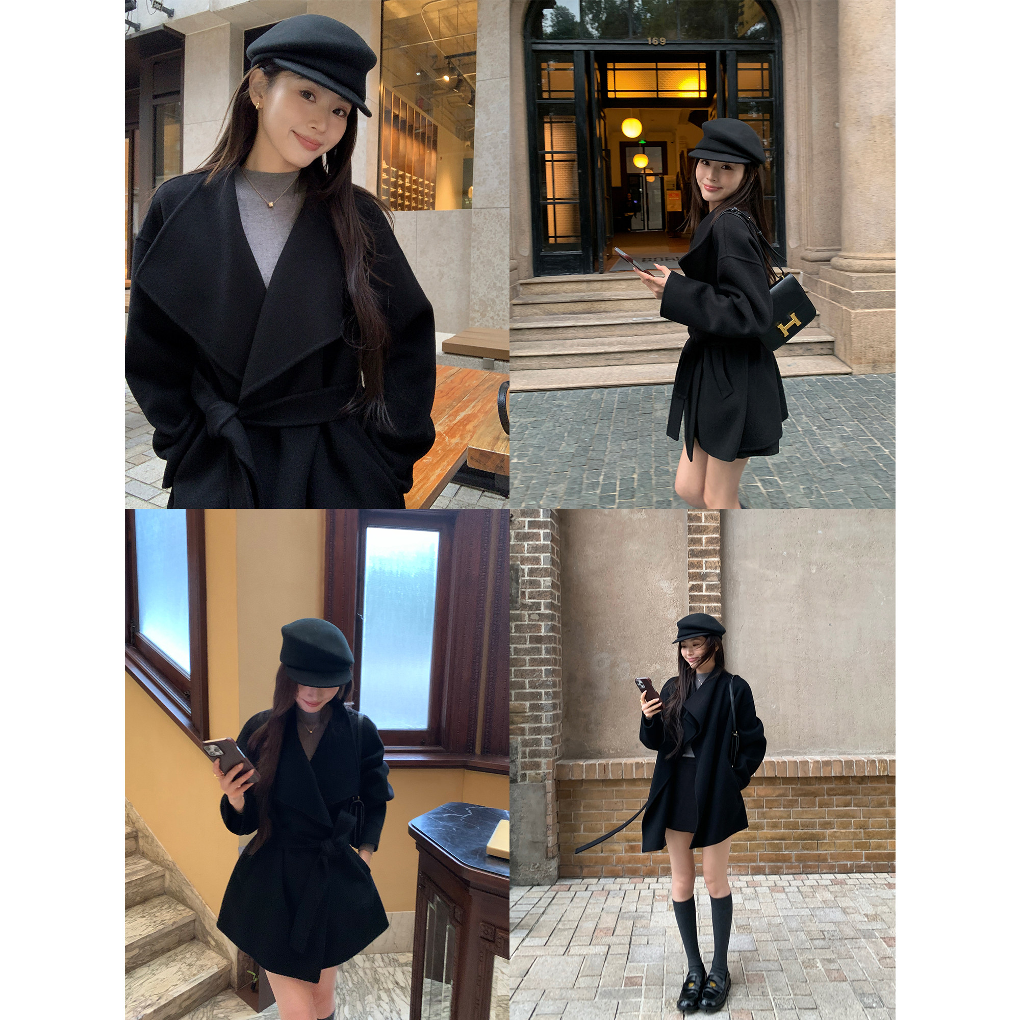 pusumede 米兰之夜 高级感收腰毛呢外套女气质羊毛双面呢短款大衣,淘宝优惠券,粉丝福利购,淘宝优惠卷