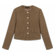 Pusumede French Round Coud Small Encens Veste pour les femmes en automne et hiver Tempérament haut de gamme Temps doux cardigan