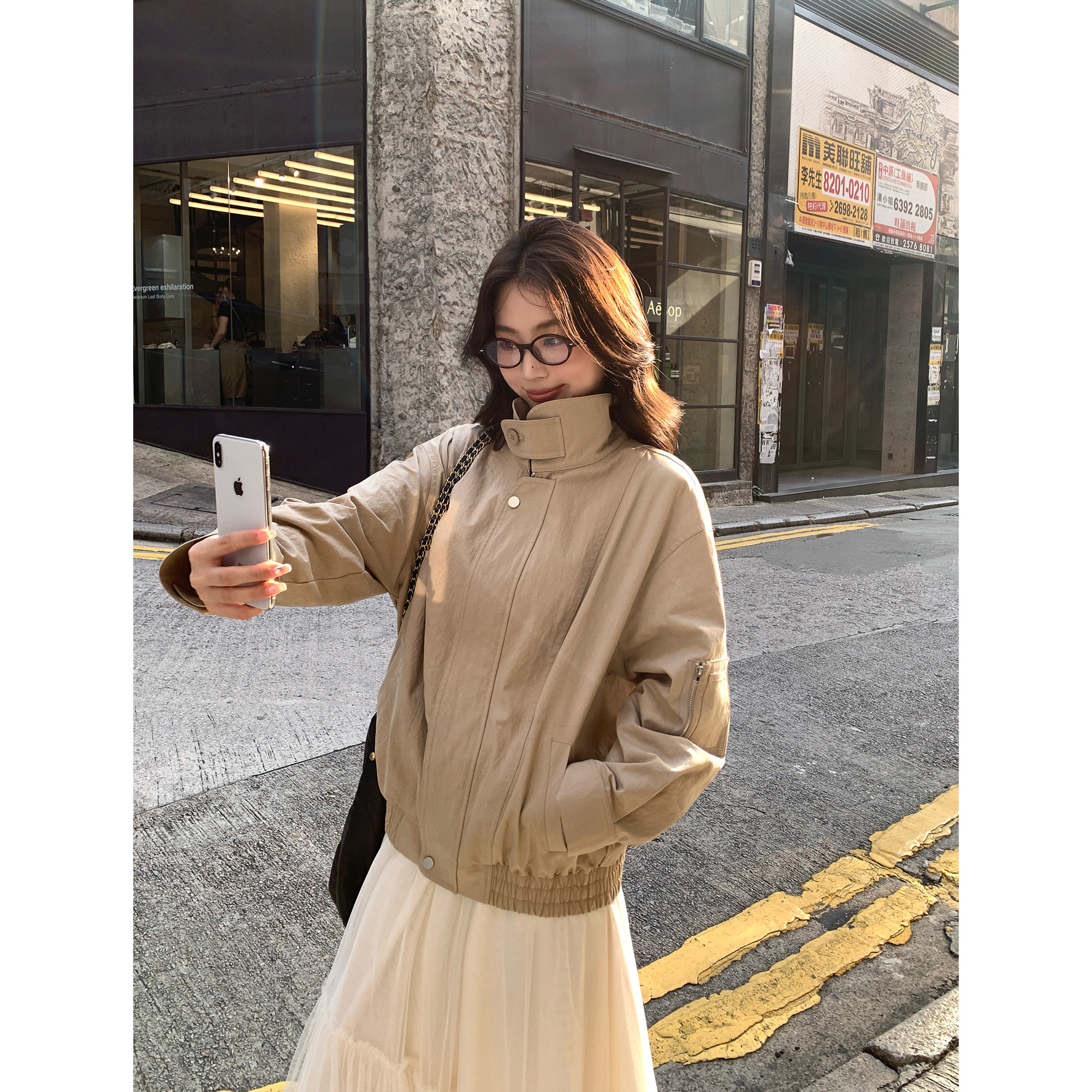 pusumede【现货6.5折】猎装巴恩风 翻立领风衣夹克女拉链工装外套,淘宝优惠券,粉丝福利购,淘宝优惠卷