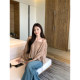Pusumede one shoulder top lantern sleeve shirt chiffon