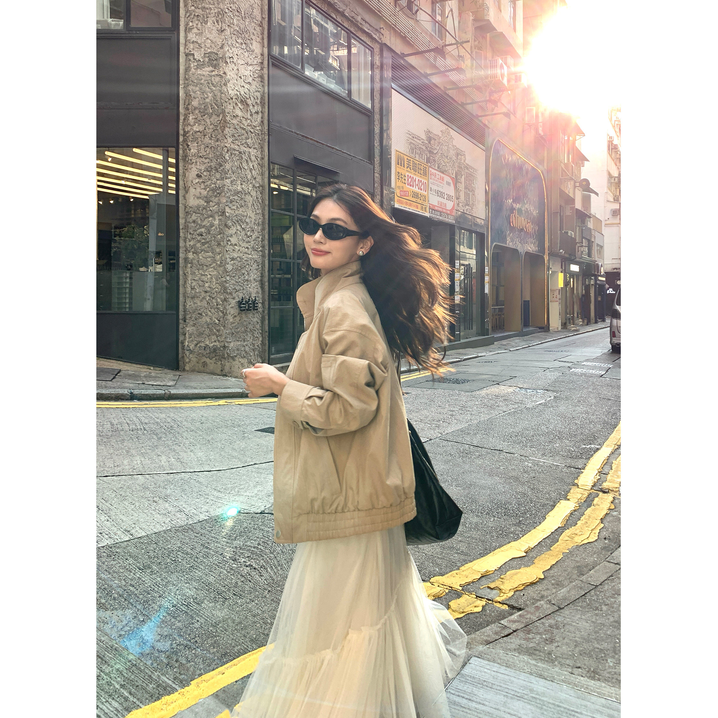 pusumede【现货6.5折】猎装巴恩风 翻立领风衣夹克女拉链工装外套,淘宝优惠券,粉丝福利购,淘宝优惠卷