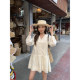 White French long-sleeved dress with feminine design