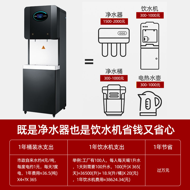 净水器商用开水器立式饮水机大容量直饮机酒店ro反渗透智能净水机 - 图0