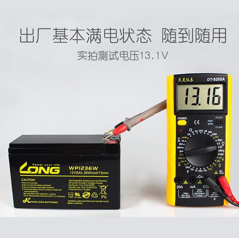 LONG广隆12V9AH免维护铅酸蓄电池电瓶通用UPS门禁喷雾器电源应急-图0