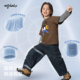 Soft denim super wear pants woobaby children's versatile large pocket jeans work trousers casual pants 26 autumn