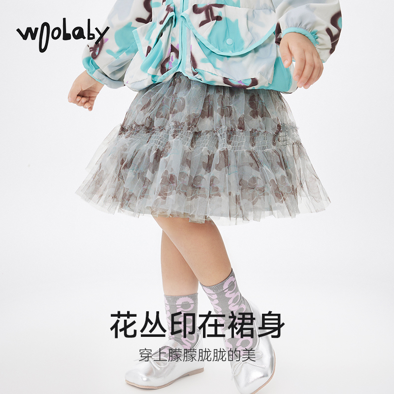 [六一儿童节裙子]woobaby女童半身裙纱裙夏装儿童短裙tutu蓬蓬裙 - 图2