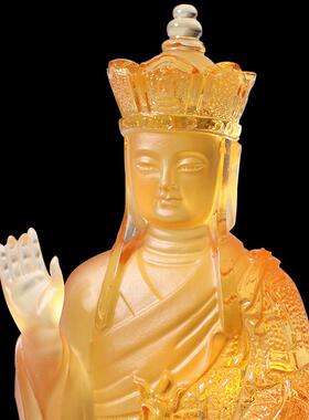 古法真琉璃大愿地藏王菩萨佛像复古结缘家用室内车载车内招财摆件