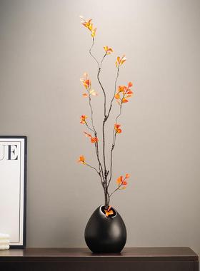 时来运转入户玄关壁龛摆件插花细长花瓶客厅电视柜新年高级感装饰