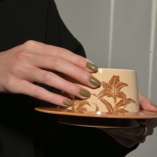 UNNA olive green solid color nail polish