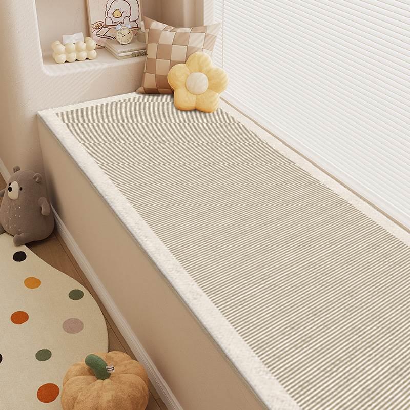 极简线条感卧室床边毯家用大面积撸猫感地毯轻奢仿羊绒飘窗客厅垫