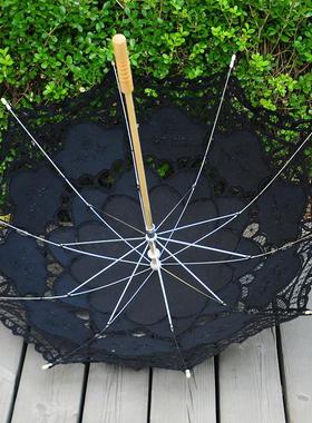 婚礼棉布伞装饰舞蹈摄影道具公主绣花伞 钩花欧式工艺花边蕾丝伞