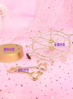 USB款创意摩天轮摇摆器金属永动天体仪办公家居装饰磁性混沌摆件